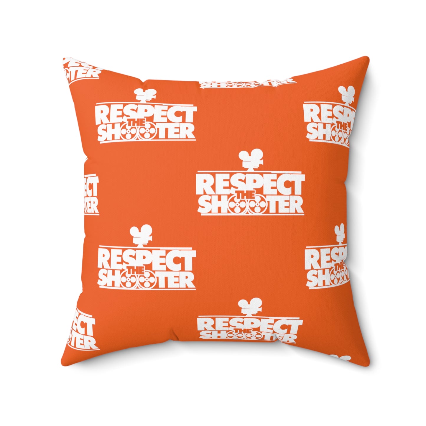 RESPECT THE SHOOTER Square Pillow (Orange)