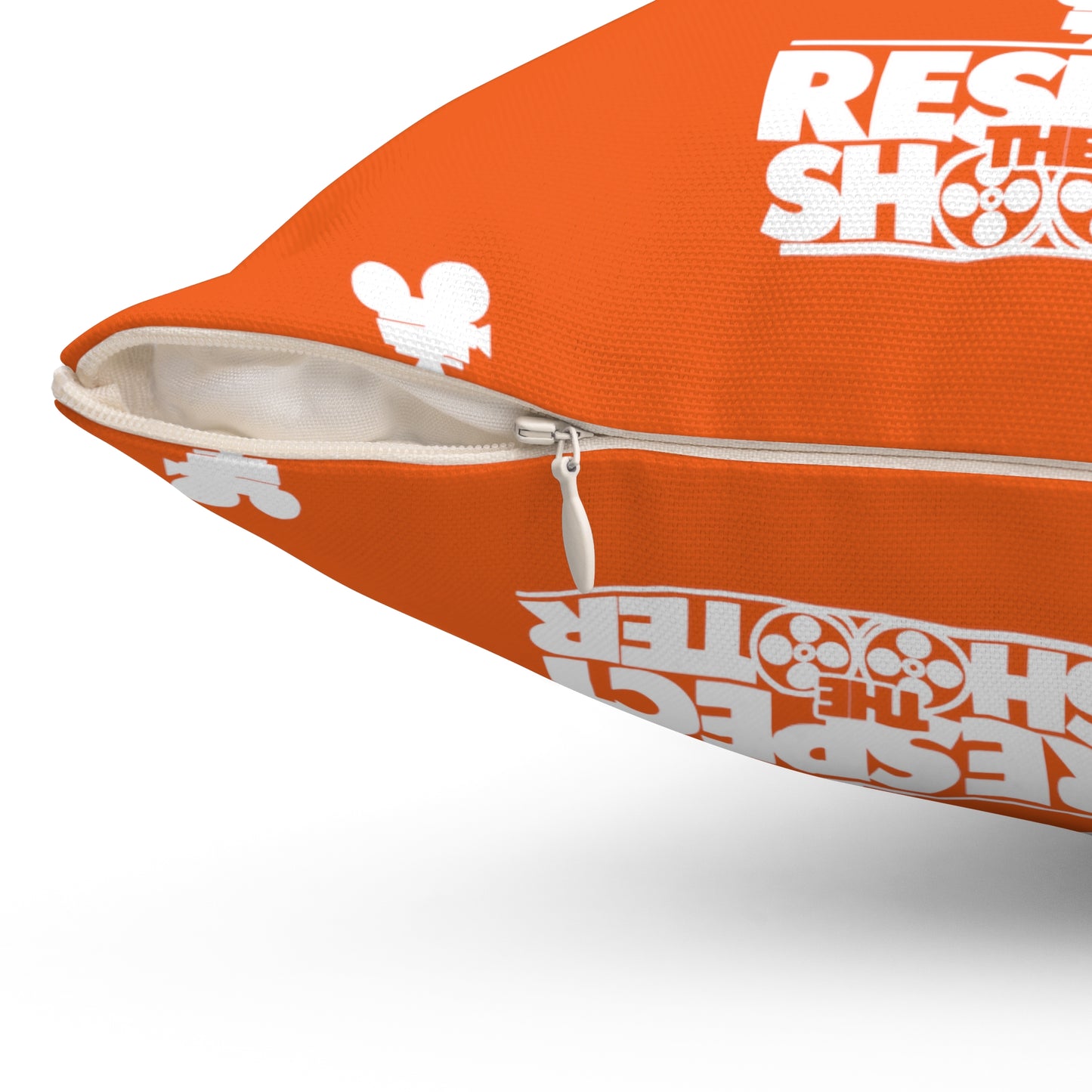 RESPECT THE SHOOTER Square Pillow (Orange)