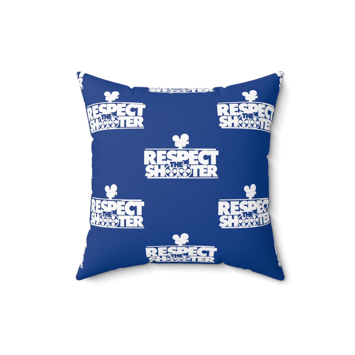 RESPECT THE SHOOTER Square Pillow (Blue)
