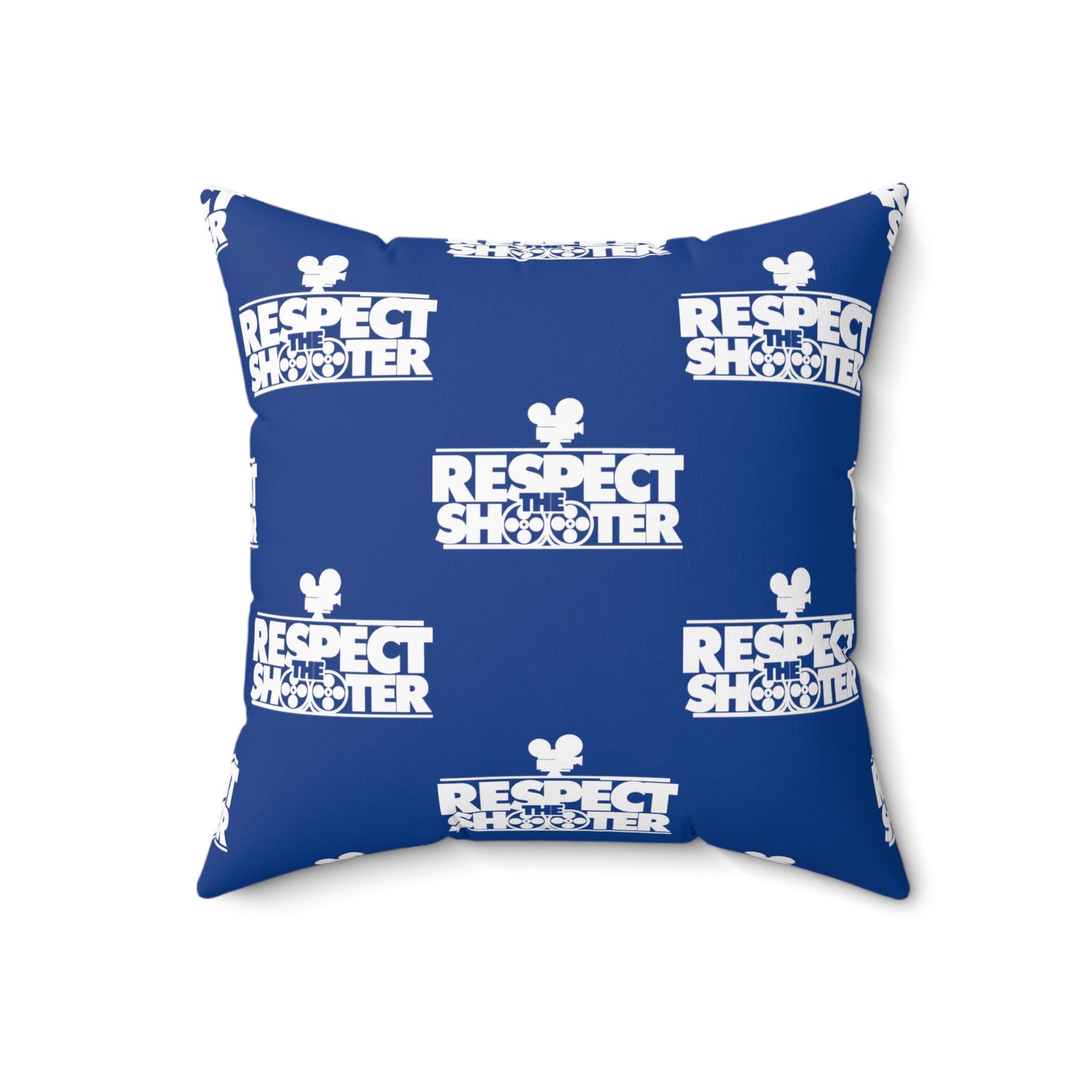 RESPECT THE SHOOTER Square Pillow (Blue)