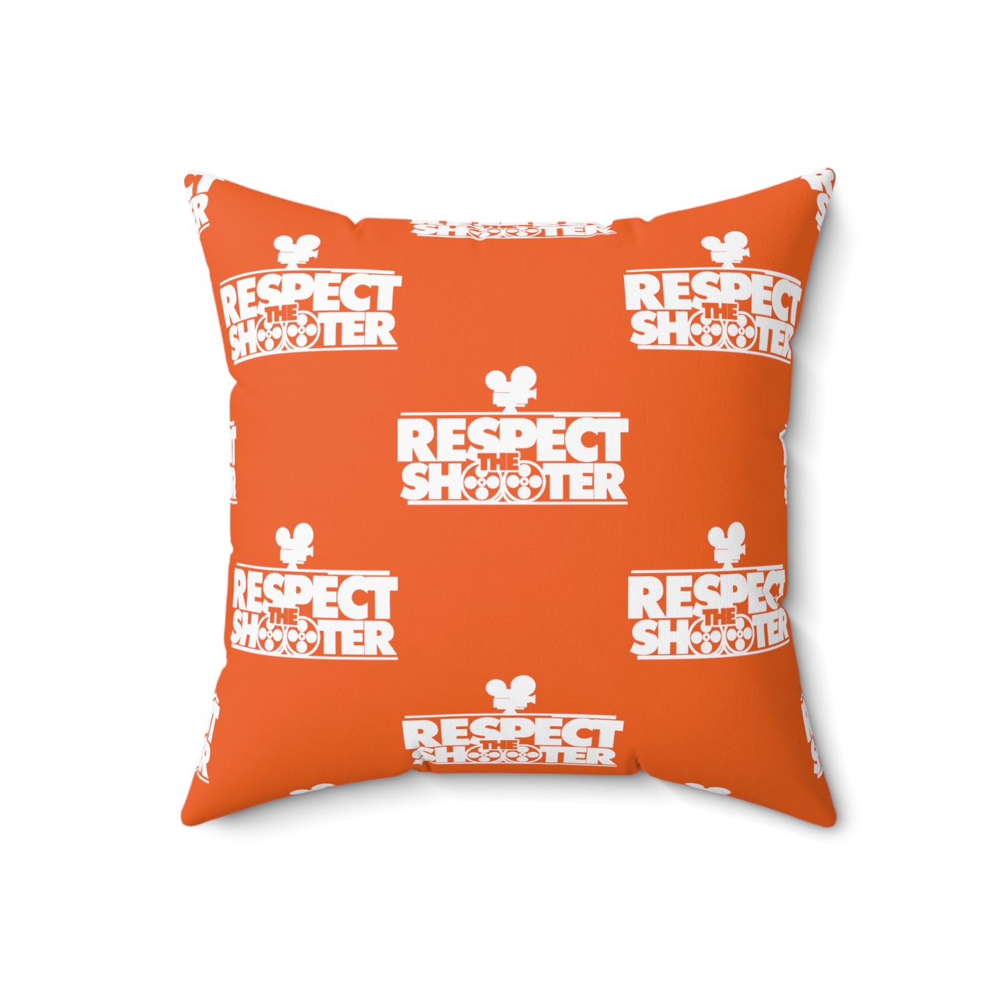 RESPECT THE SHOOTER Square Pillow (Orange)