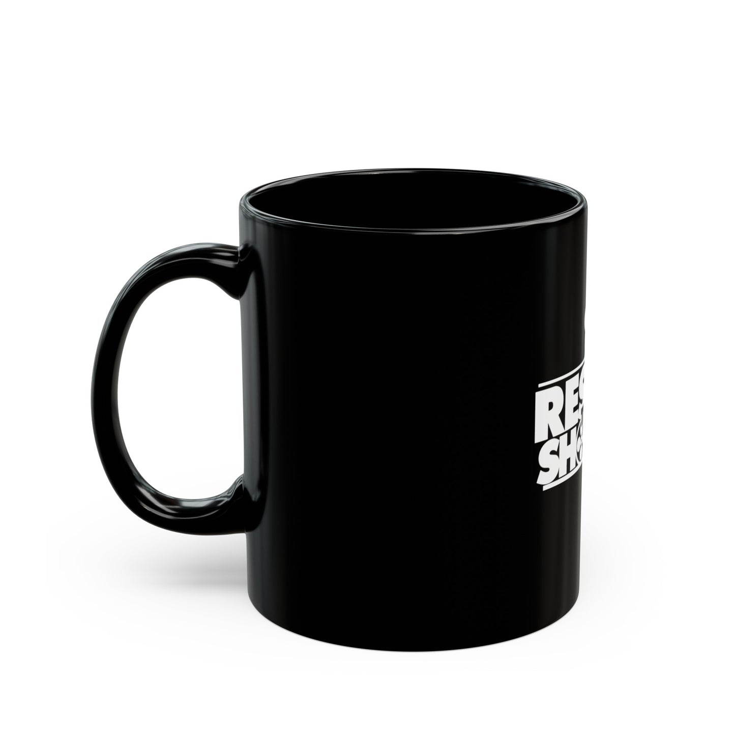 RESPECT THE SHOOTER Black Glossy Mug (11oz)