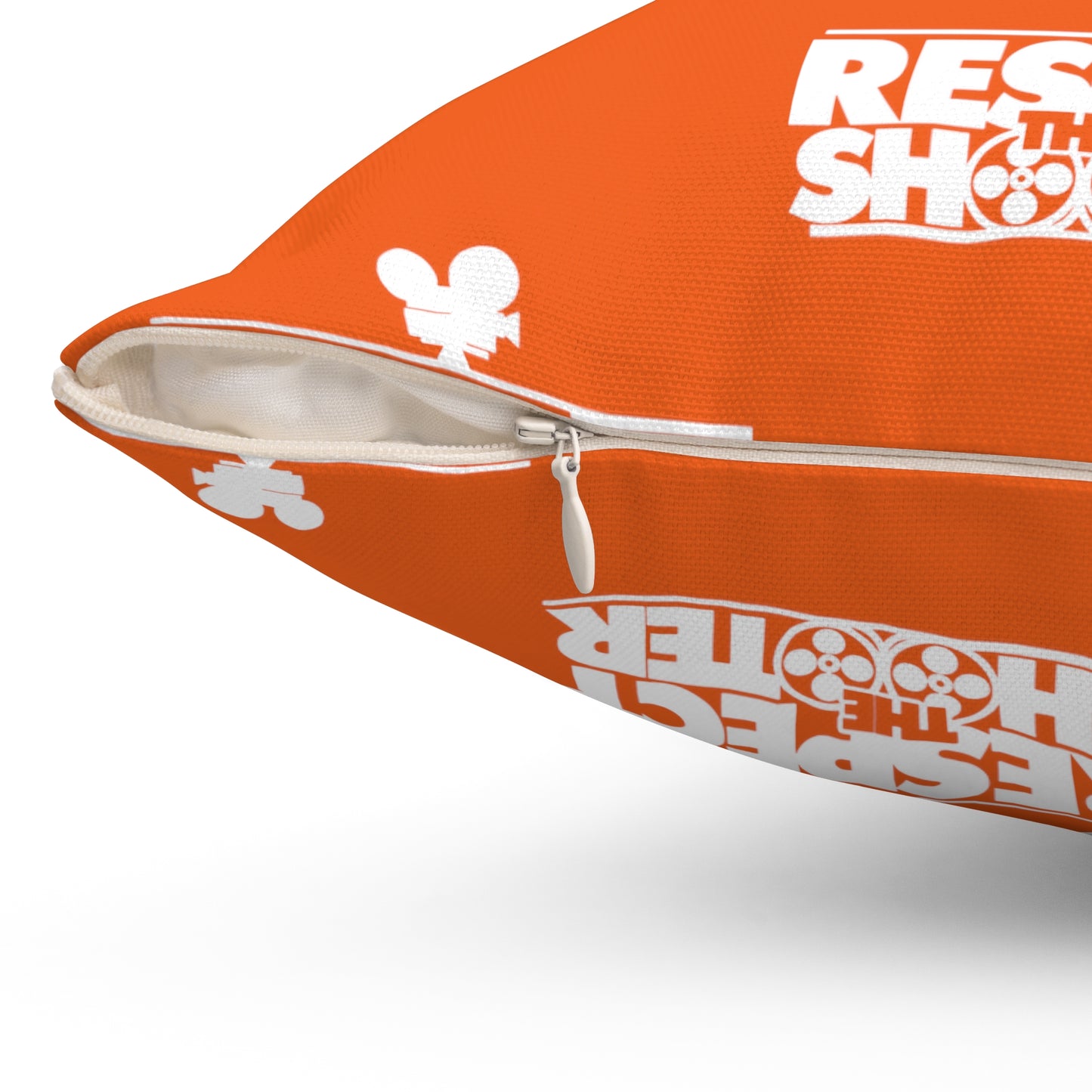 RESPECT THE SHOOTER Square Pillow (Orange)
