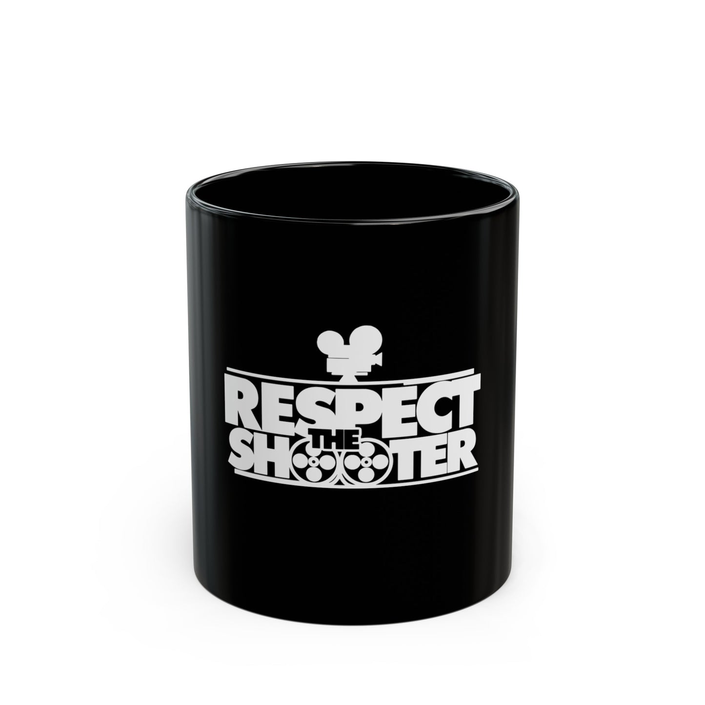 RESPECT THE SHOOTER Black Glossy Mug (11oz)