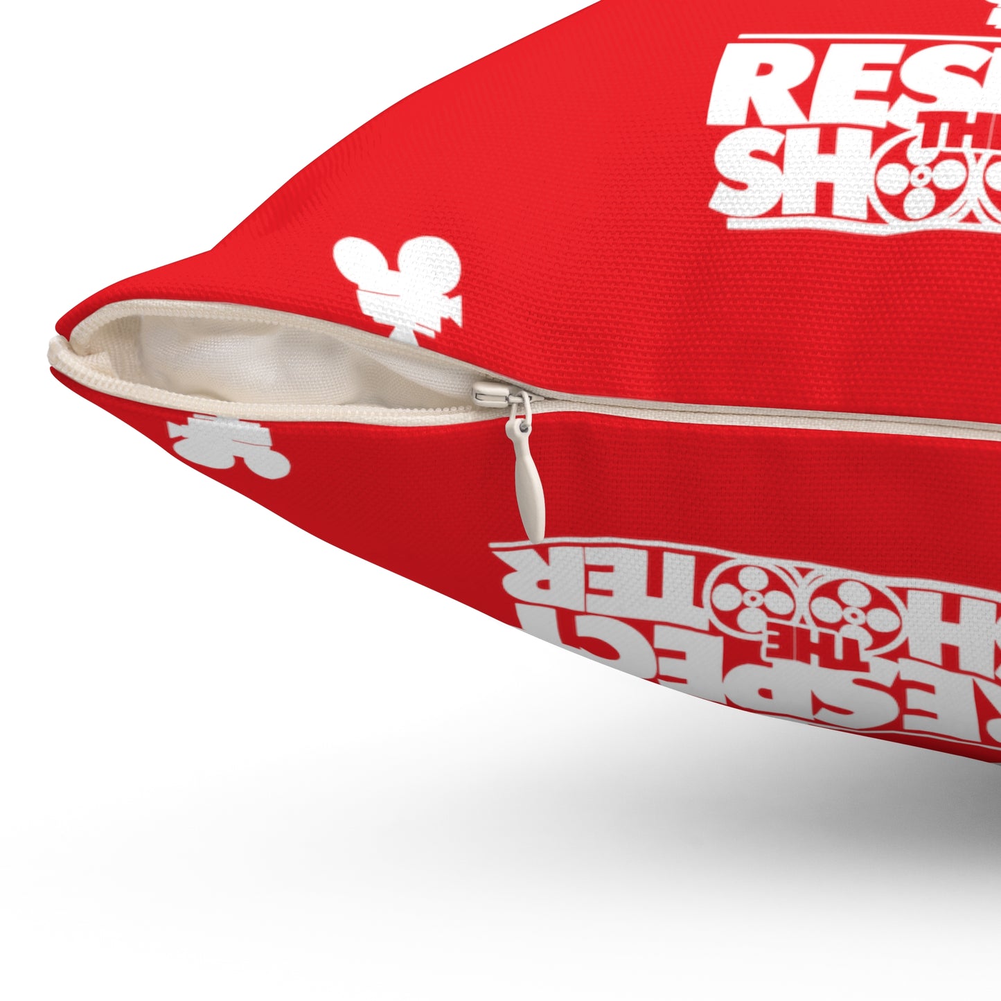 RESPECT THE SHOOTER Square Pillow (Red)
