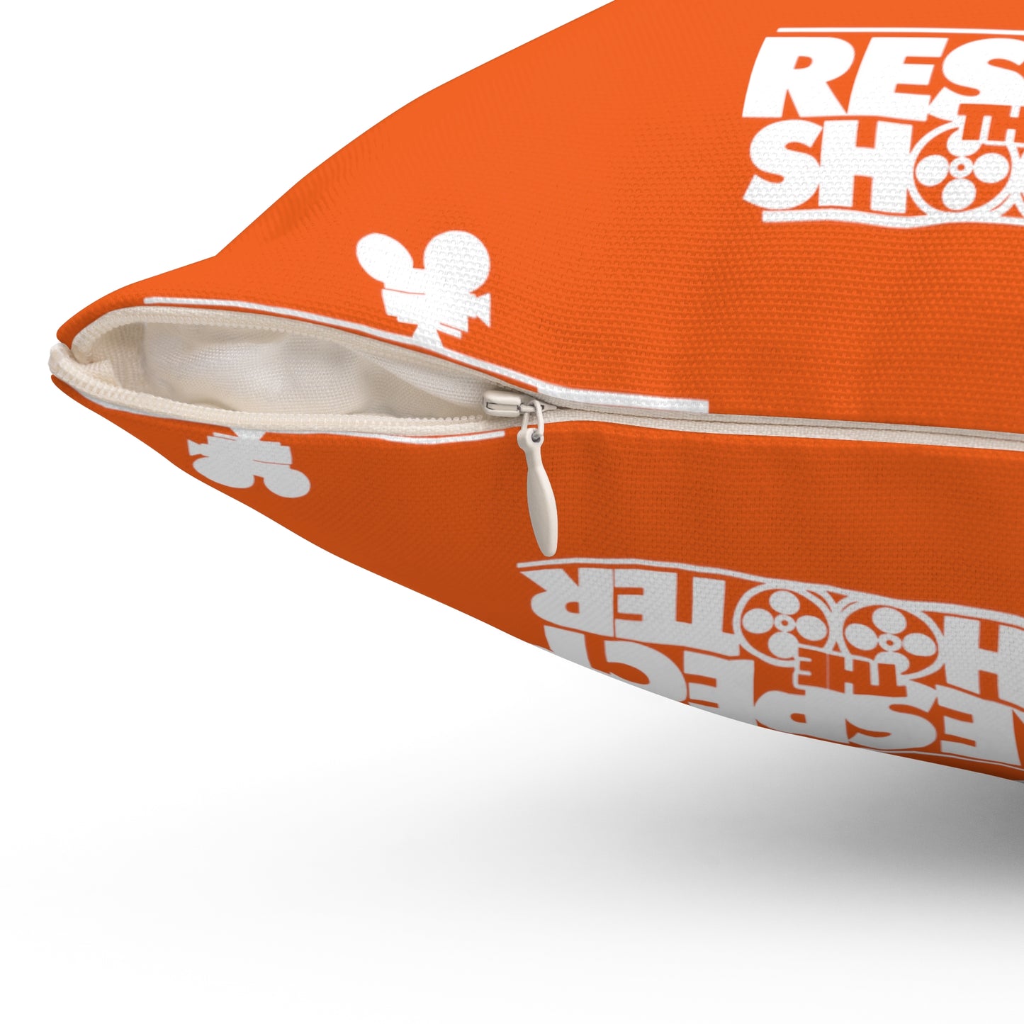 RESPECT THE SHOOTER Square Pillow (Orange)