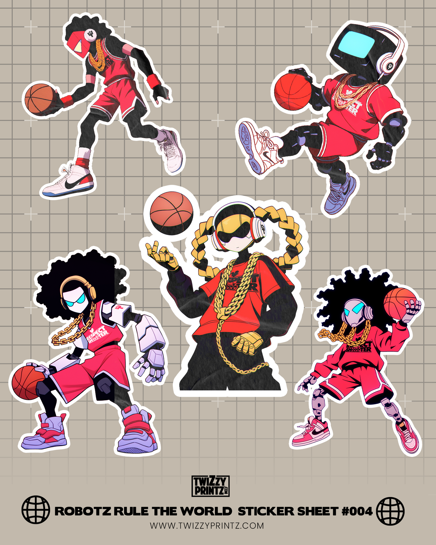 RobotzRuleTheWorld #004 Sticker Sheet