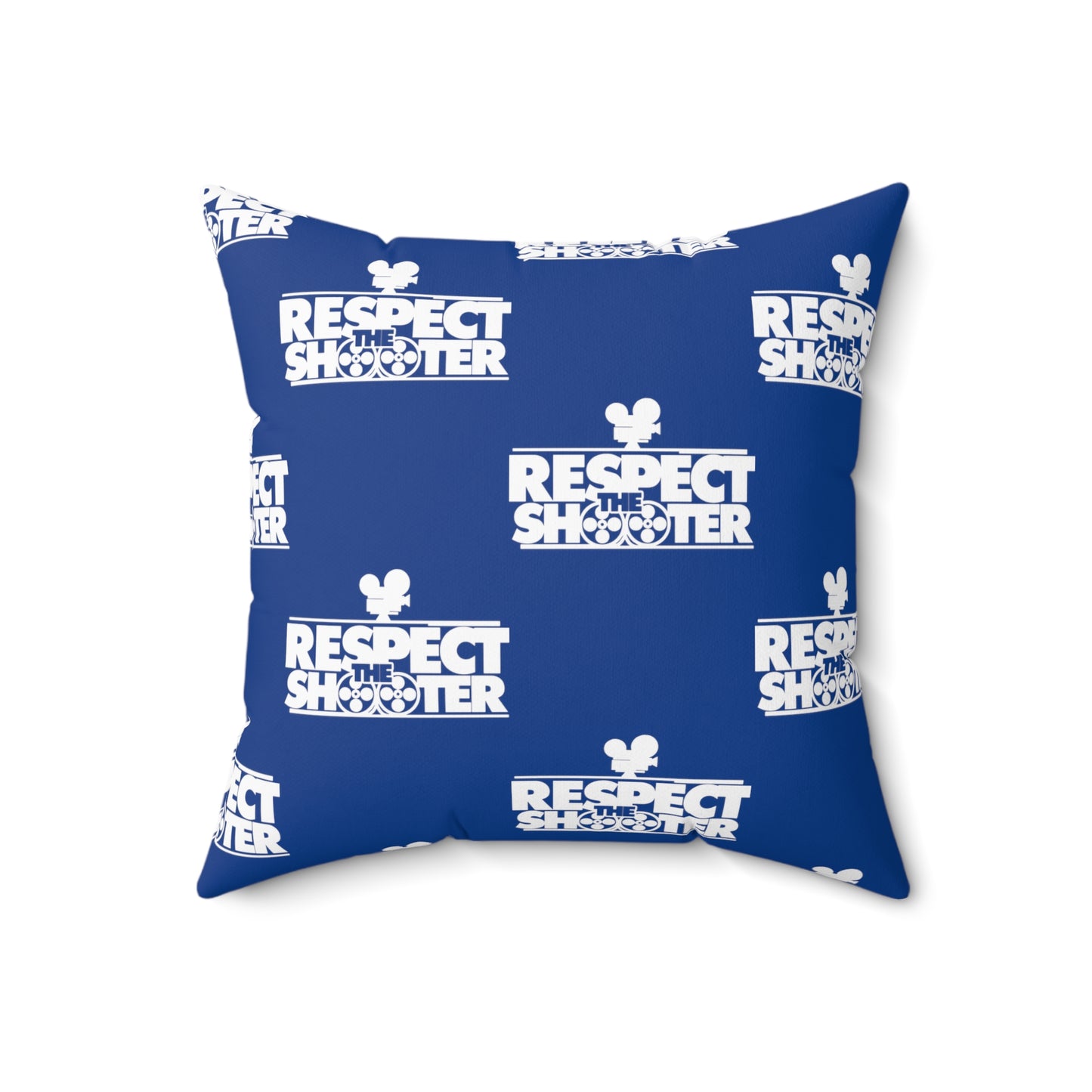 RESPECT THE SHOOTER Square Pillow (Blue)