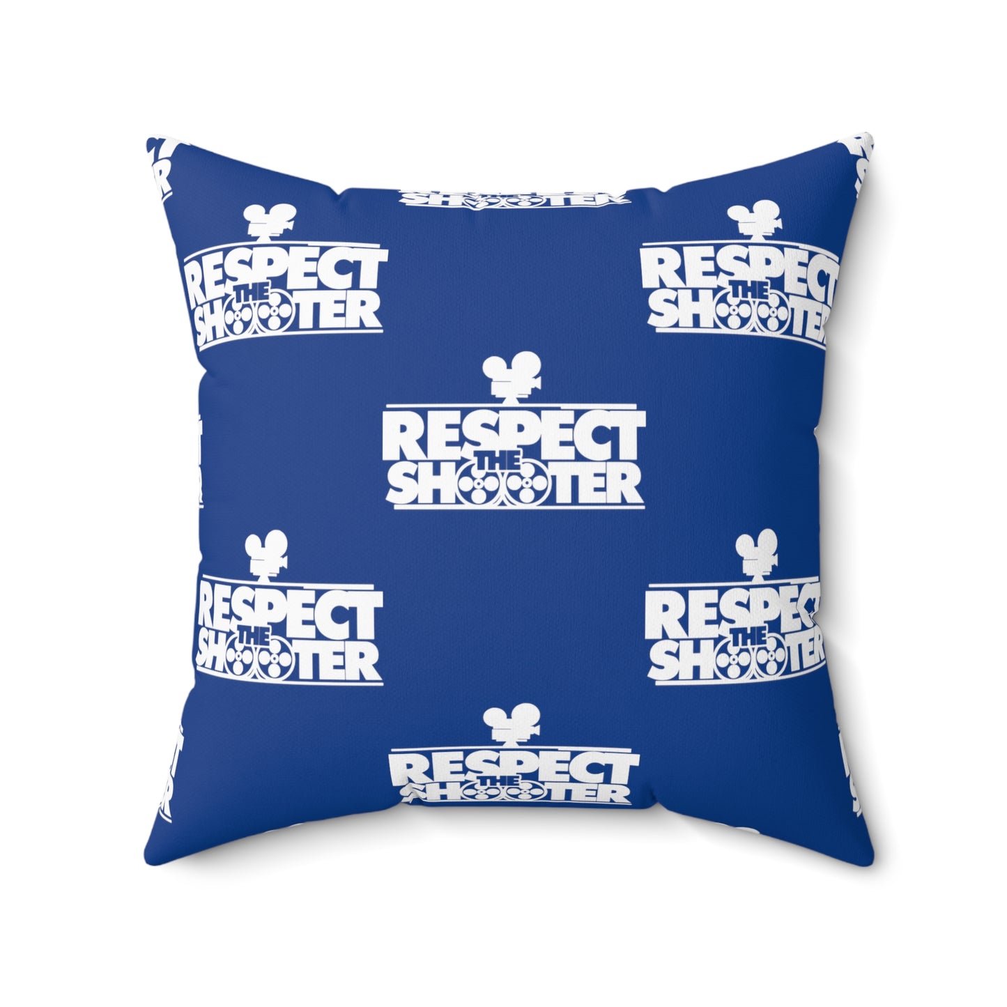 RESPECT THE SHOOTER Square Pillow (Blue)