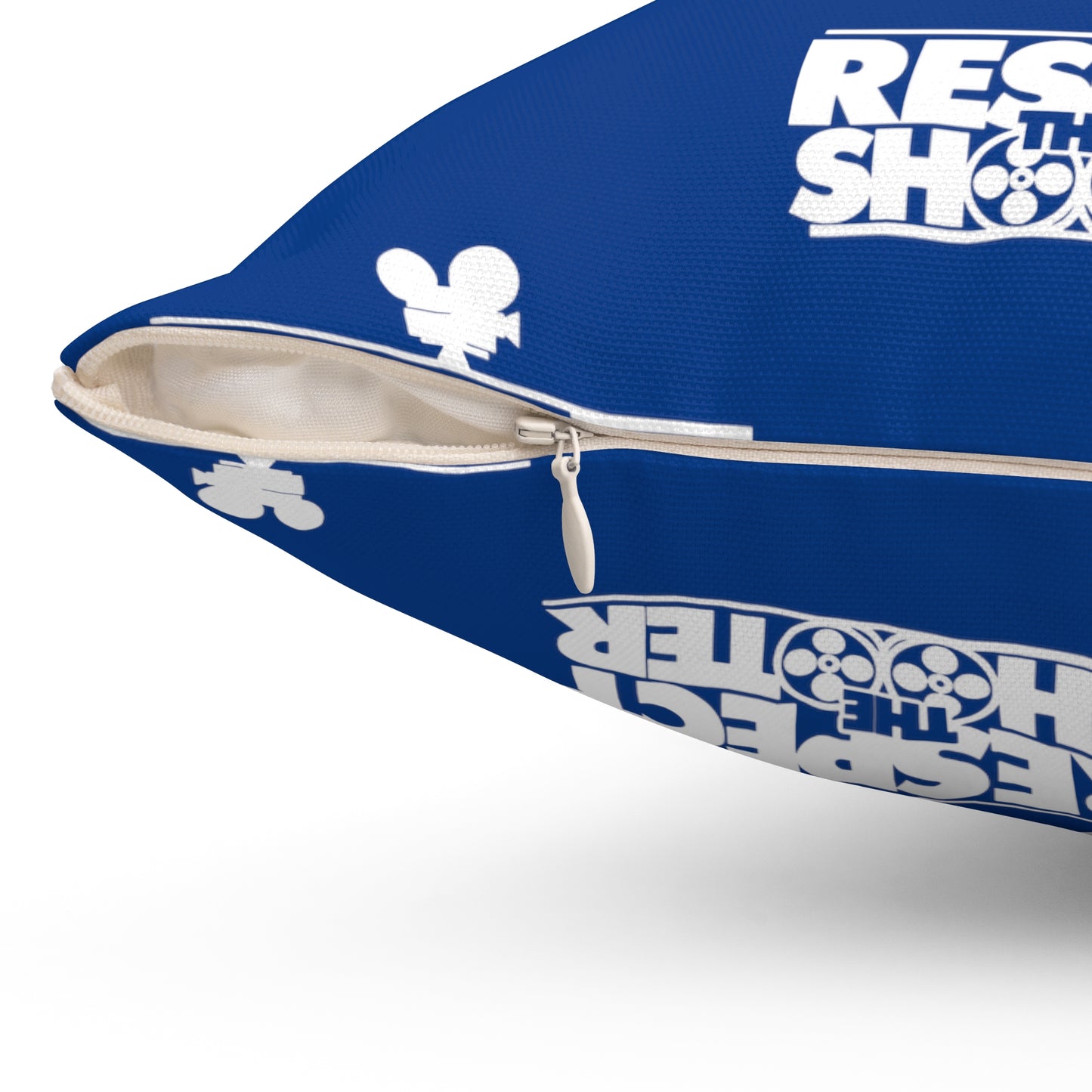 RESPECT THE SHOOTER Square Pillow (Blue)