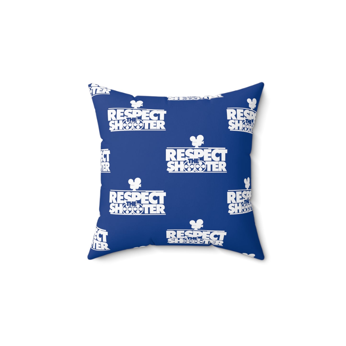 RESPECT THE SHOOTER Square Pillow (Blue)