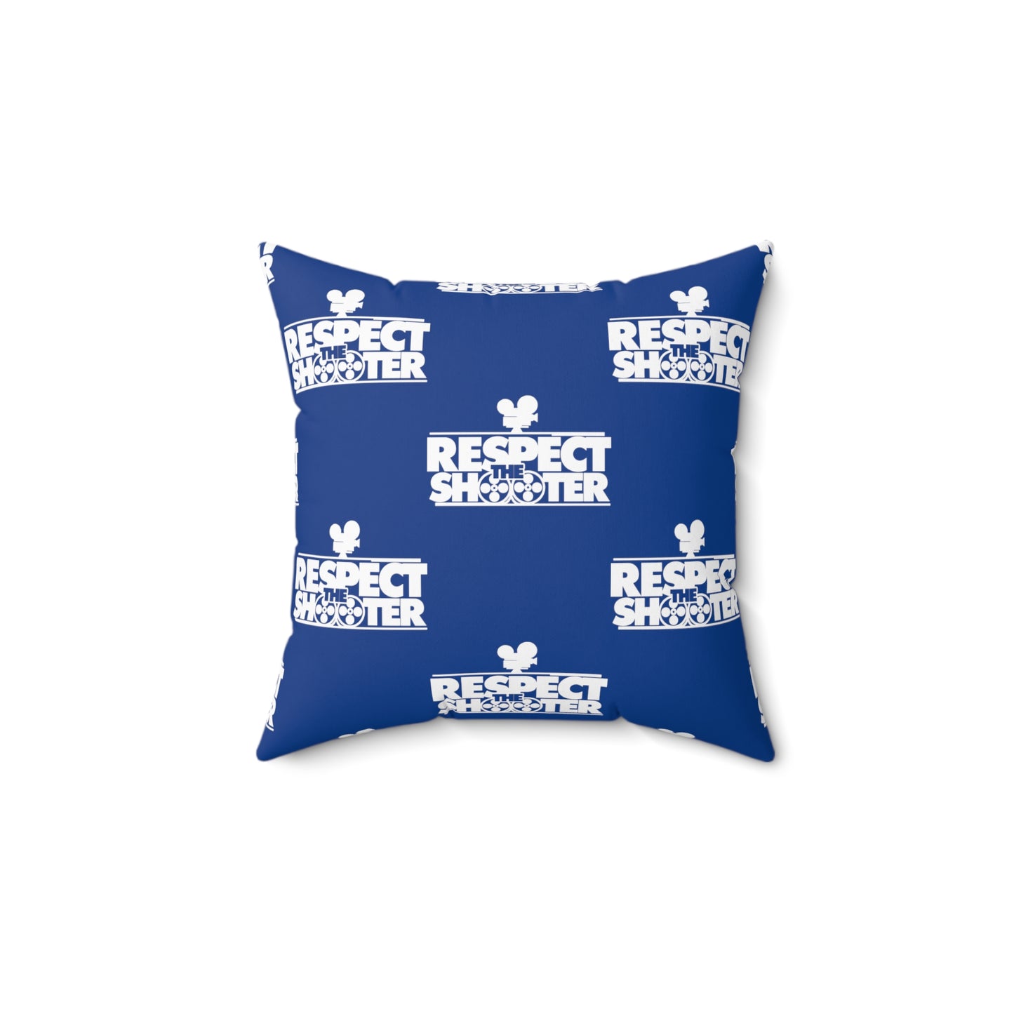 RESPECT THE SHOOTER Square Pillow (Blue)