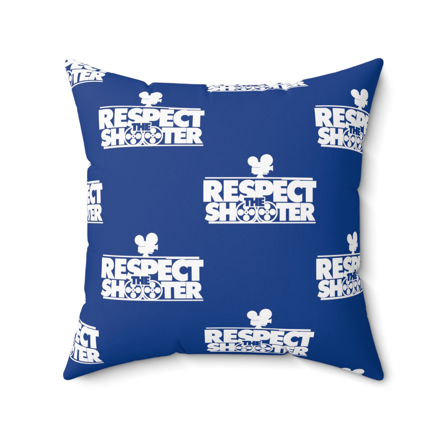 RESPECT THE SHOOTER Square Pillow (Blue)
