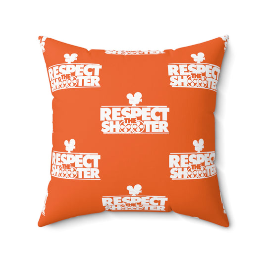 RESPECT THE SHOOTER Square Pillow (Orange)