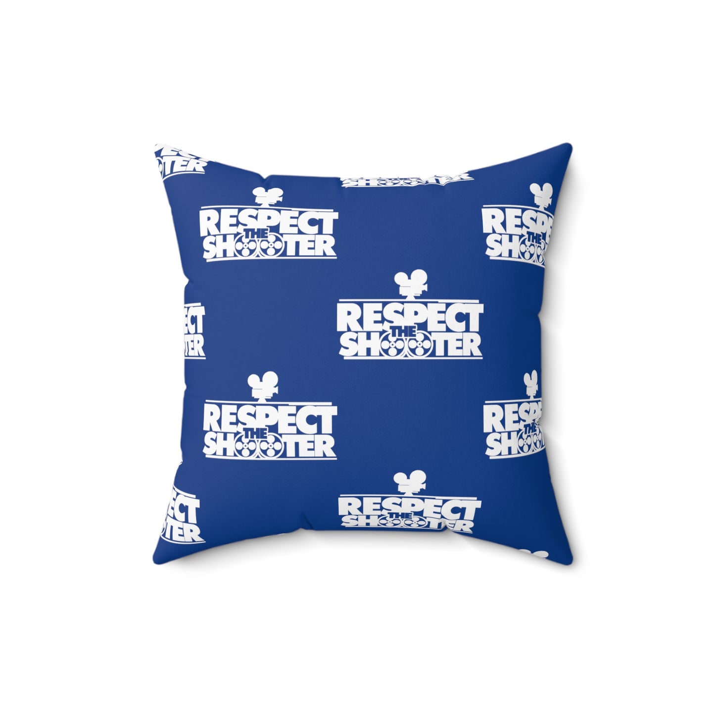 RESPECT THE SHOOTER Square Pillow (Blue)