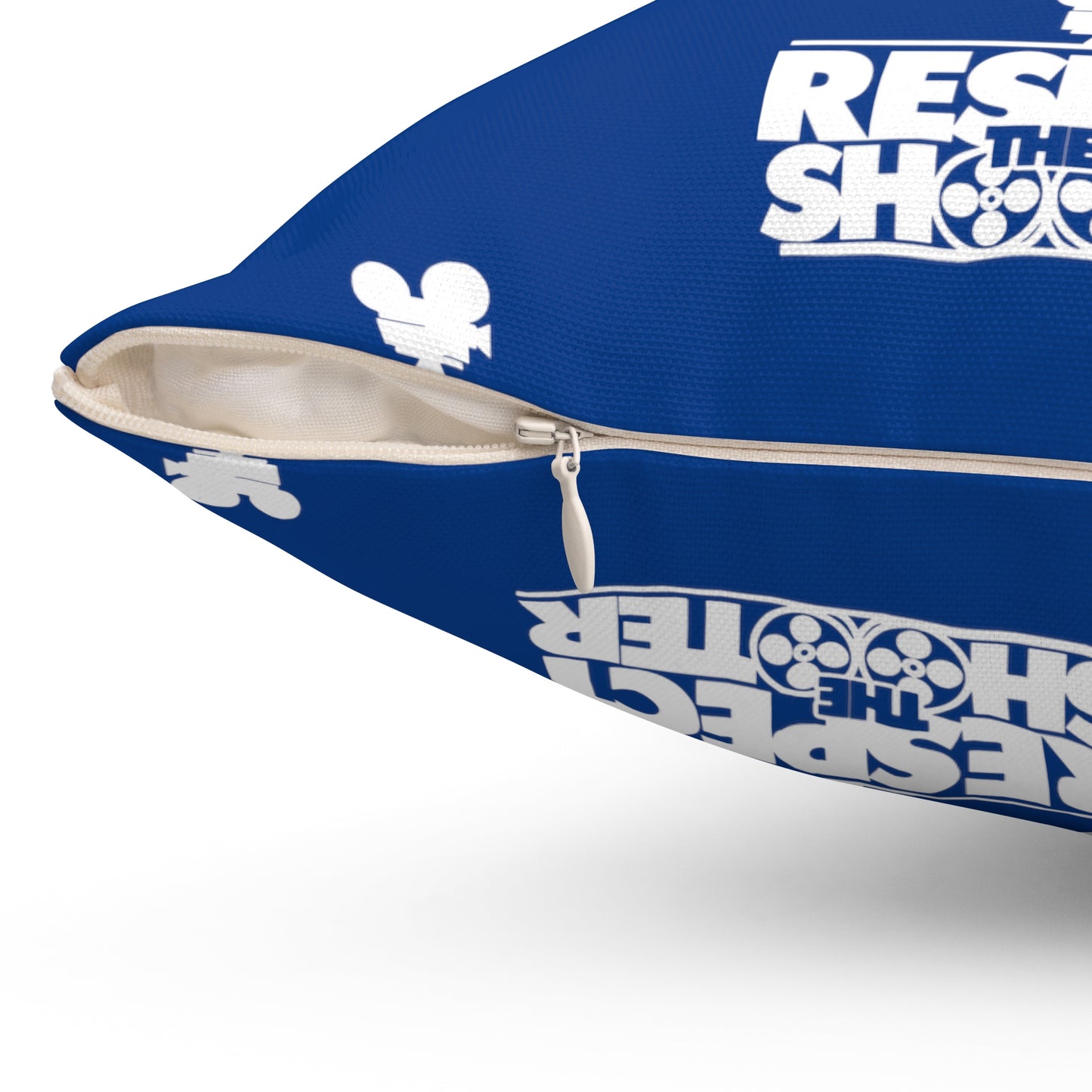 RESPECT THE SHOOTER Square Pillow (Blue)